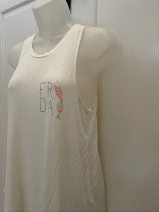 Fifth Sun Tops - Fifth Sun Cream "FRiDAY” Graphic Tank Top Sz S